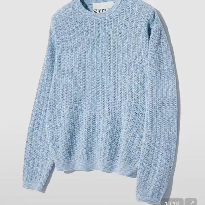[BUNJANG] Setter Ibiza Natural Meshed Knit Sweater Sea Blue / 세터 이비자 내추럴 메시드 니트 씨 블루