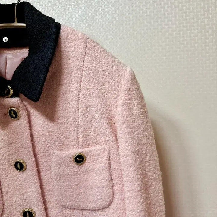 [BUNJANG] Milkcocoa Pink Tweed Collar Jacket / [밀크코코아] 핑크 트위드 카라 자켓