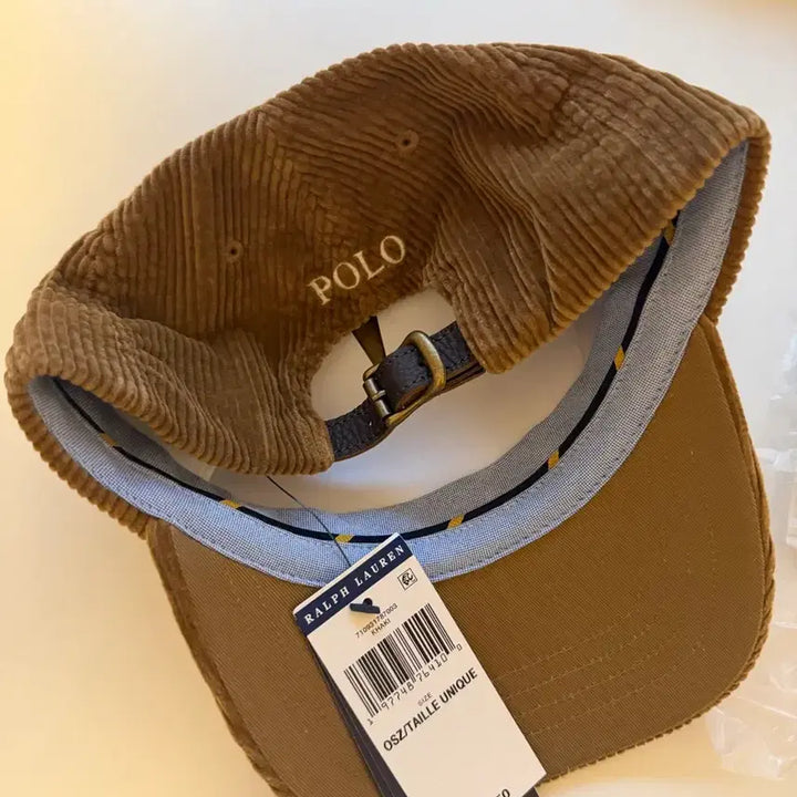 [SOLD OUT] 폴로 골덴 코듀로이 볼캡 브라운 모자 (베이지에 가까운)
