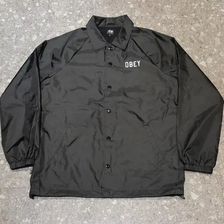 [BUNJANG] Obey Coach Jacket (Black, M) / 오베이 코치자켓 블랙 (M)