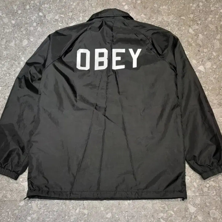 [BUNJANG] Obey Coach Jacket (Black, M) / 오베이 코치자켓 블랙 (M)