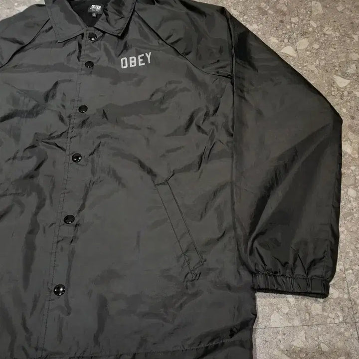 [BUNJANG] Obey Coach Jacket (Black, M) / 오베이 코치자켓 블랙 (M)
