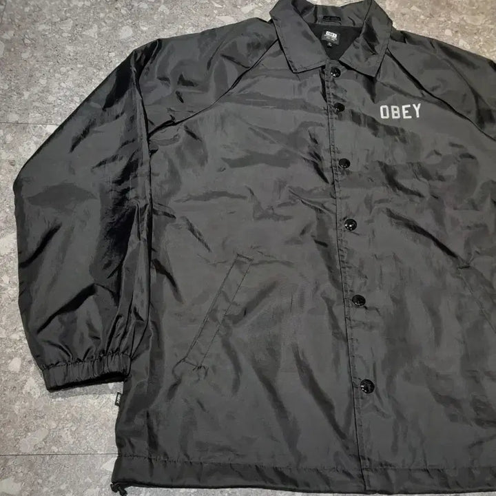 [BUNJANG] Obey Coach Jacket (Black, M) / 오베이 코치자켓 블랙 (M)