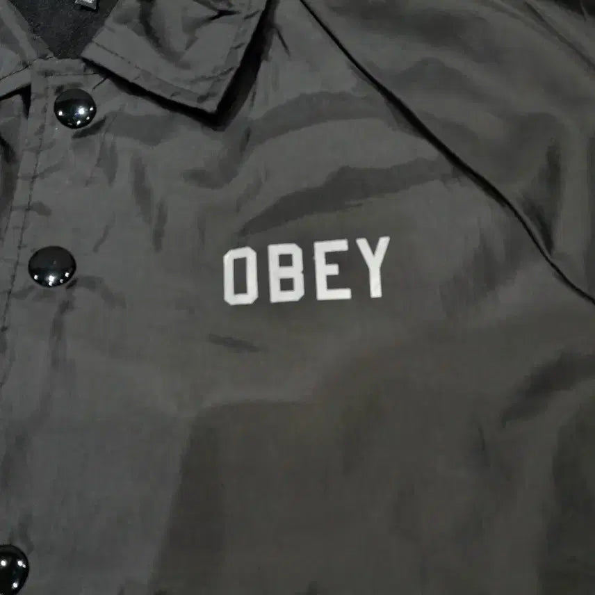 [BUNJANG] Obey Coach Jacket (Black, M) / 오베이 코치자켓 블랙 (M)