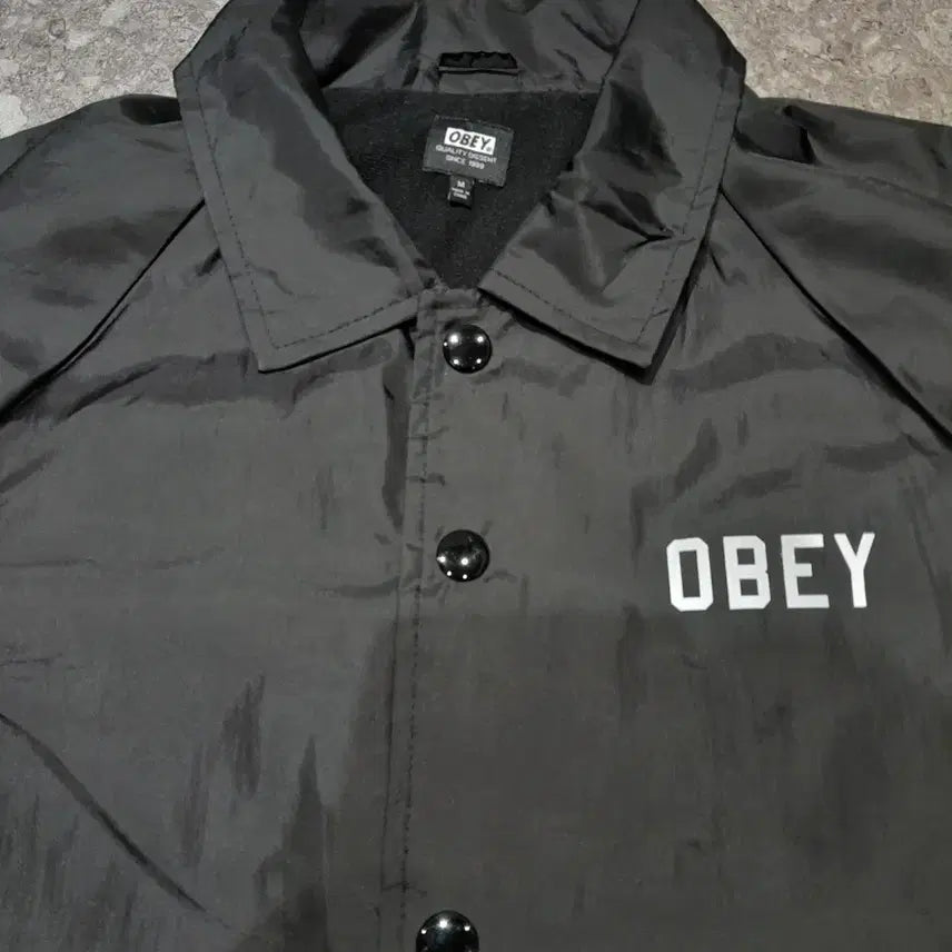 [BUNJANG] Obey Coach Jacket (Black, M) / 오베이 코치자켓 블랙 (M)