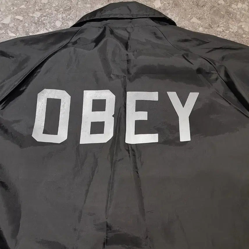 [BUNJANG] Obey Coach Jacket (Black, M) / 오베이 코치자켓 블랙 (M)