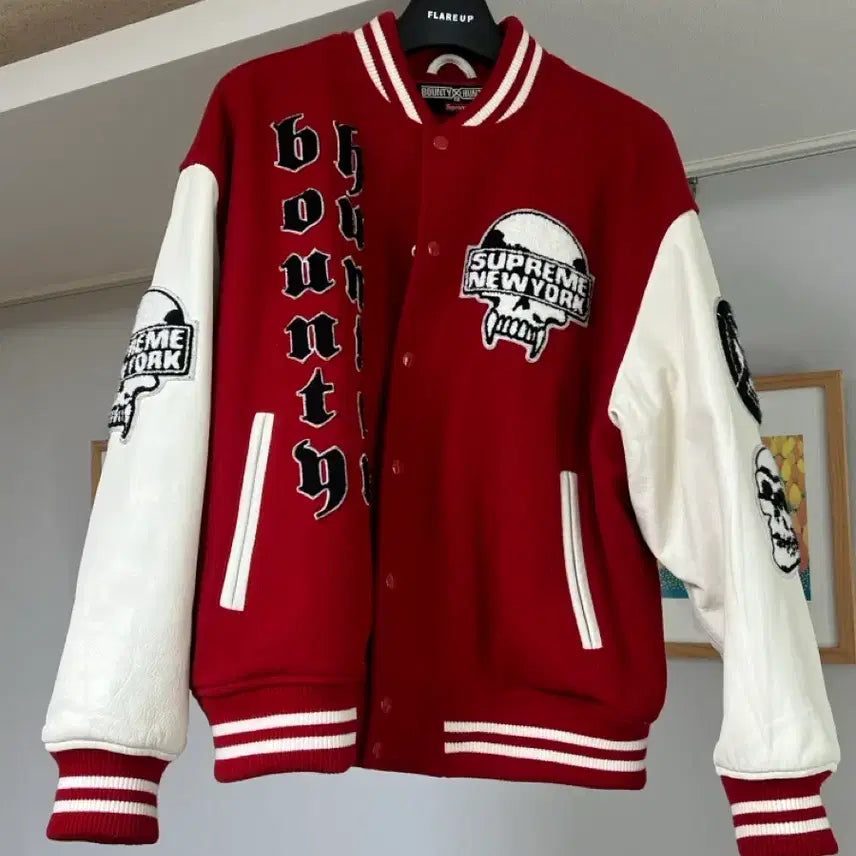 [BUNJANG] Supreme x Bounty Hunter Varsity Jacket Red - 23FW / 슈프림 x 바운티 헌터 바시티 자켓 레드 - 23FW