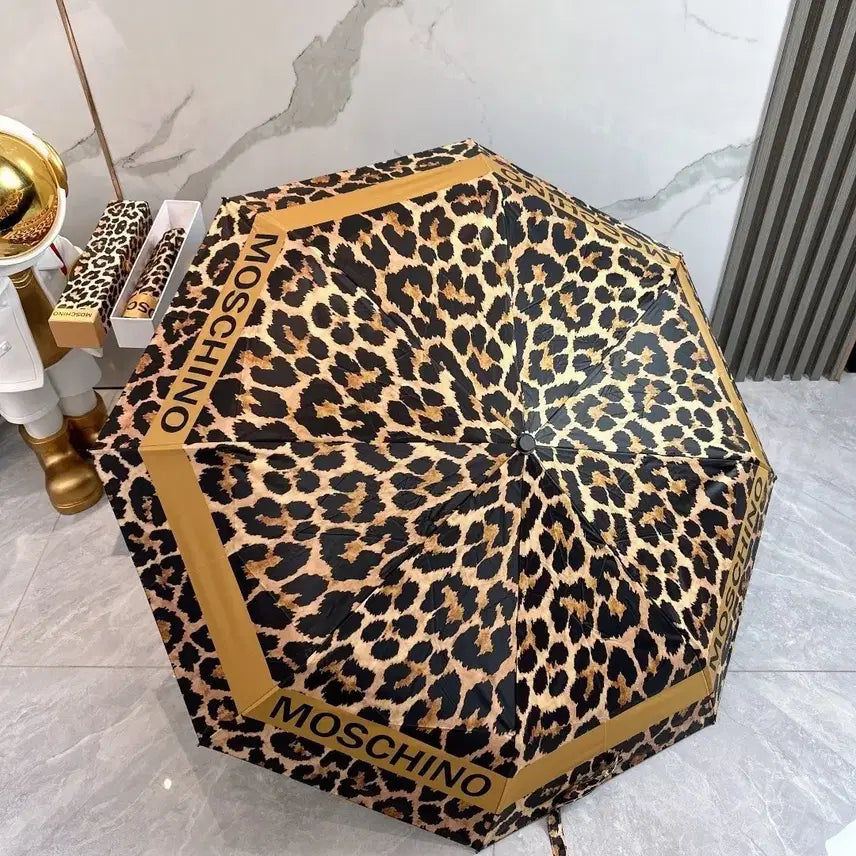[BUNJANG] Moschino Leopard Pattern Folding Umbrella / 모스키노우산