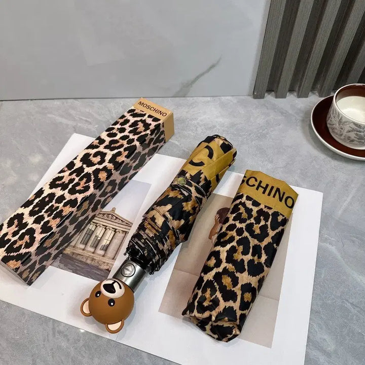 [BUNJANG] Moschino Leopard Pattern Folding Umbrella / 모스키노우산