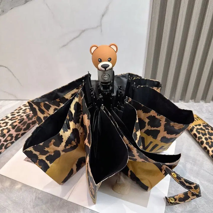 [BUNJANG] Moschino Leopard Pattern Folding Umbrella / 모스키노우산