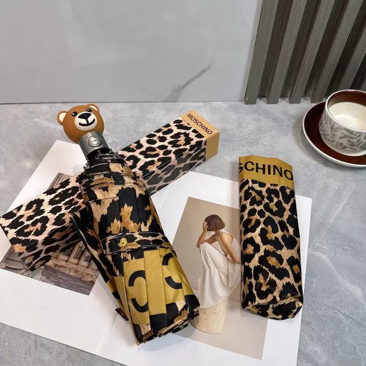 [BUNJANG] Moschino Leopard Pattern Folding Umbrella / 모스키노우산