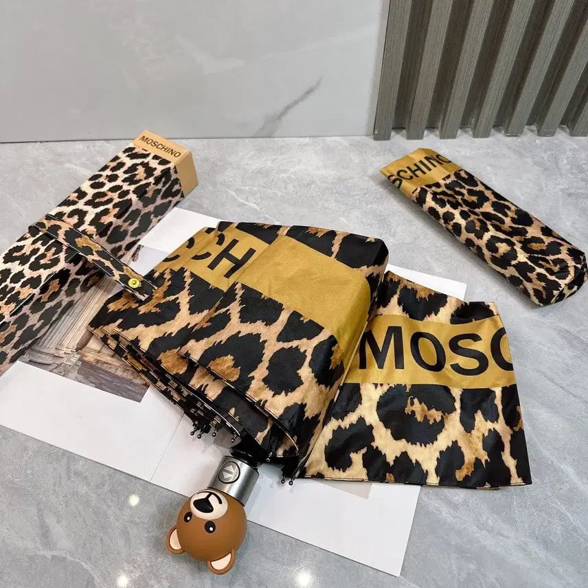[BUNJANG] Moschino Leopard Pattern Folding Umbrella / 모스키노우산