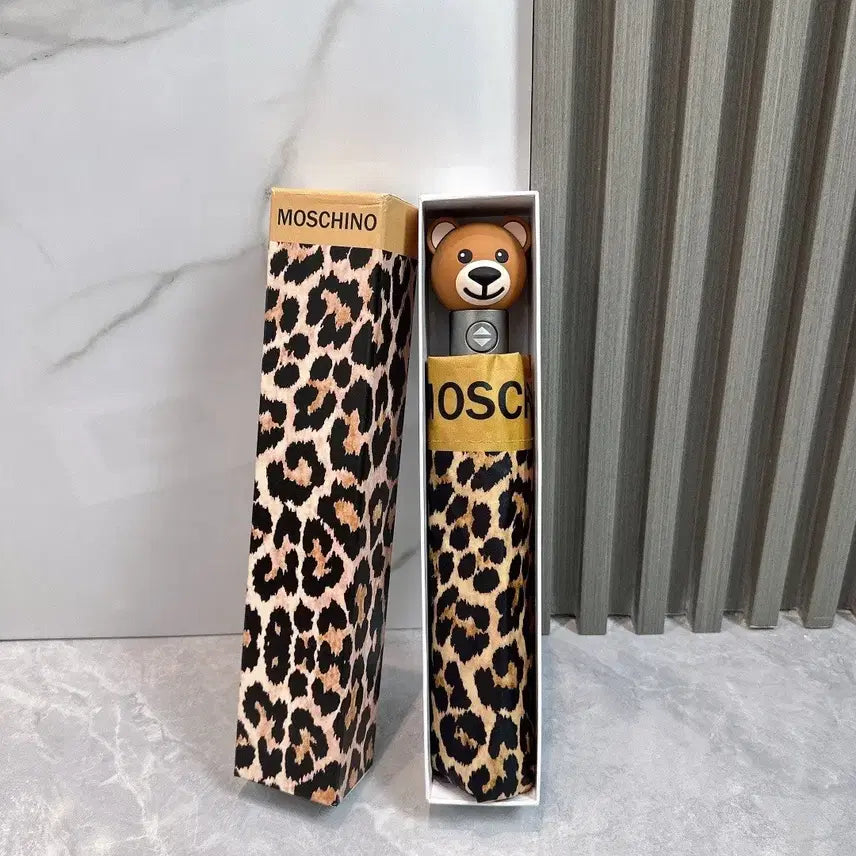 [BUNJANG] Moschino Leopard Pattern Folding Umbrella / 모스키노우산