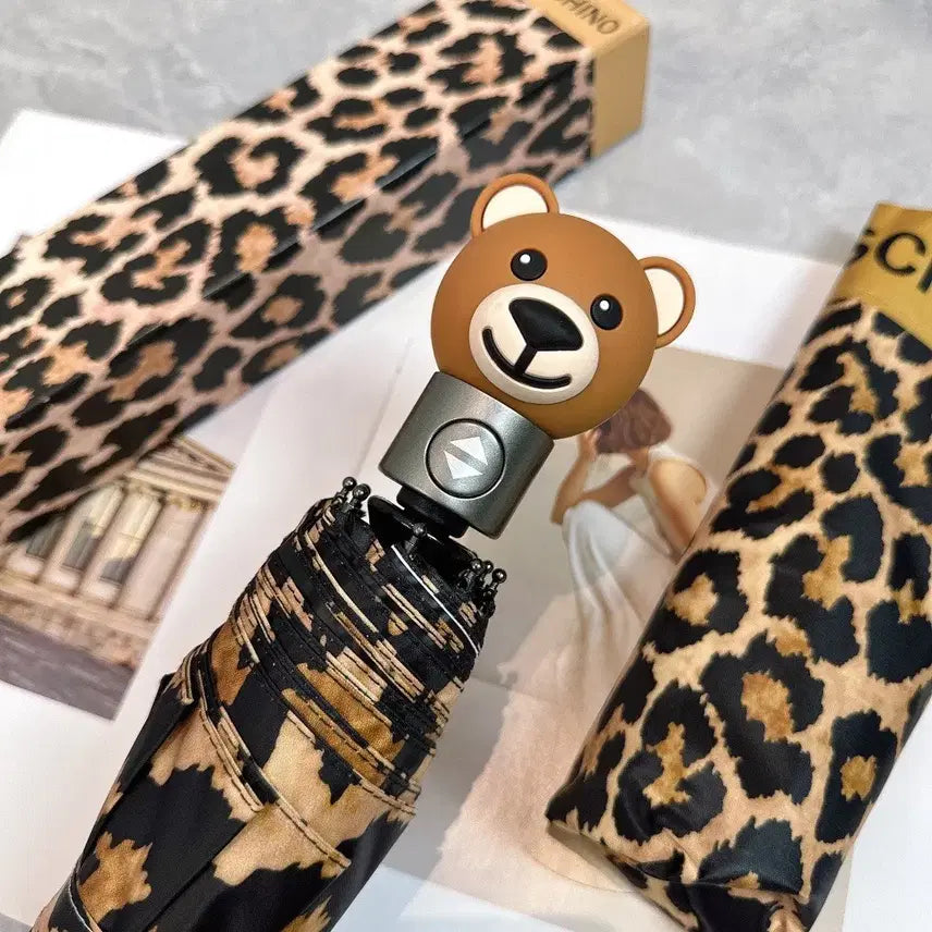 [BUNJANG] Moschino Leopard Pattern Folding Umbrella / 모스키노우산