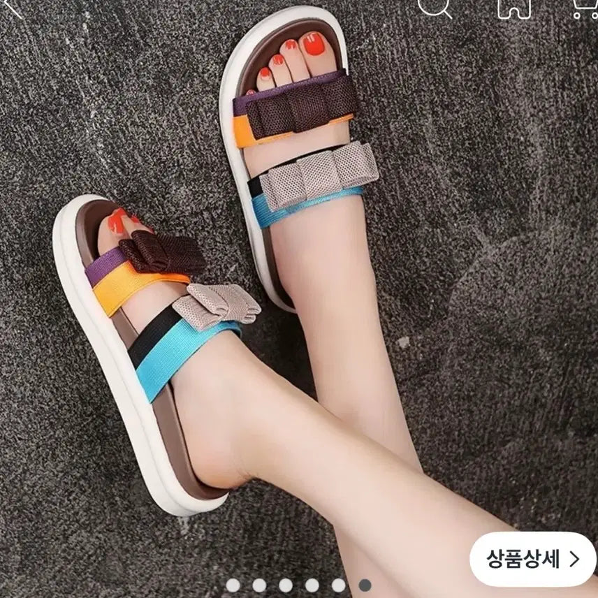 [SOLD OUT] 리본 스트랩 슬리퍼 샌들 굽슬리퍼