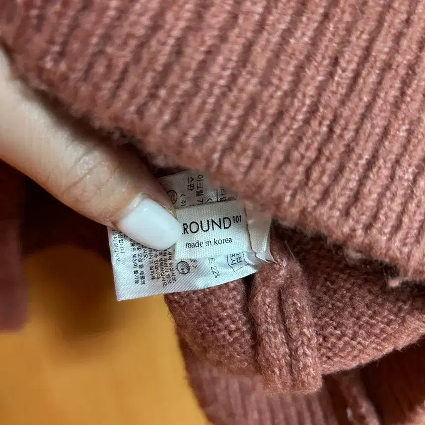 [BUNJANG] Pink Ribbed Turtleneck Knit Sweater / 골지 터틀넥 니트 핑크