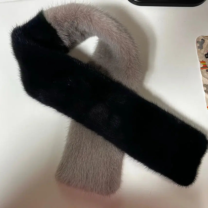 [BUNJANG] Metrocity Mink Two-Tone Muffler / 밍크 투톤 머플러 메트로시티