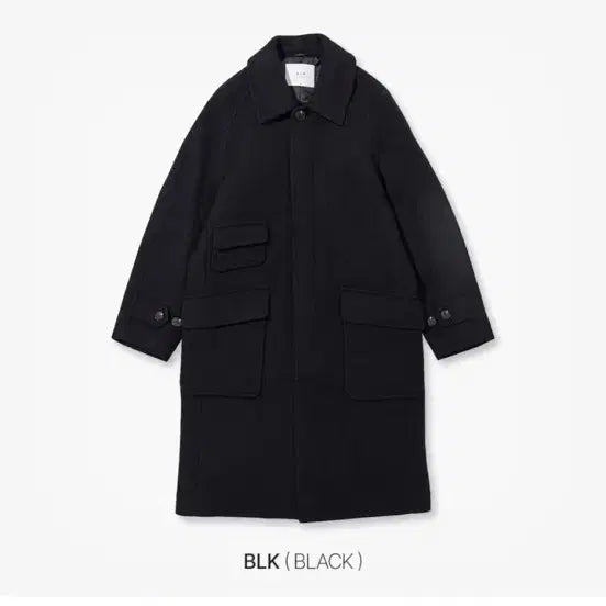 [BUNJANG] 210edit Black Cashmere Blend Balmacaan Coat / 검정색 캐시미어 블렌드 발마칸 코트(한 번 착용) 90사이즈