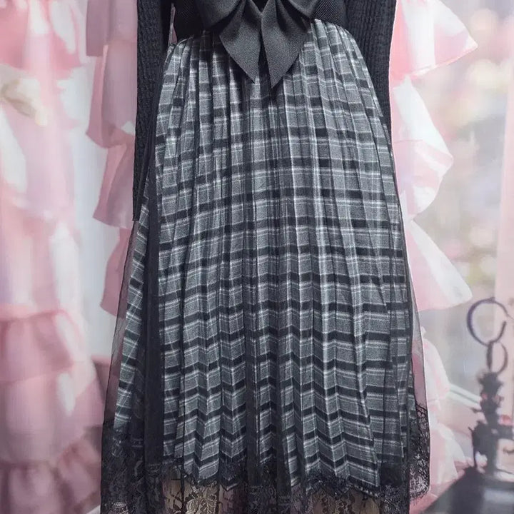 [BUNJANG] Axispharm Chiffon Layered Two-Layer Skirt Dress / 엑시즈팜 쉬폰 레이어드 2중치마 원피스 (벨트 포함)