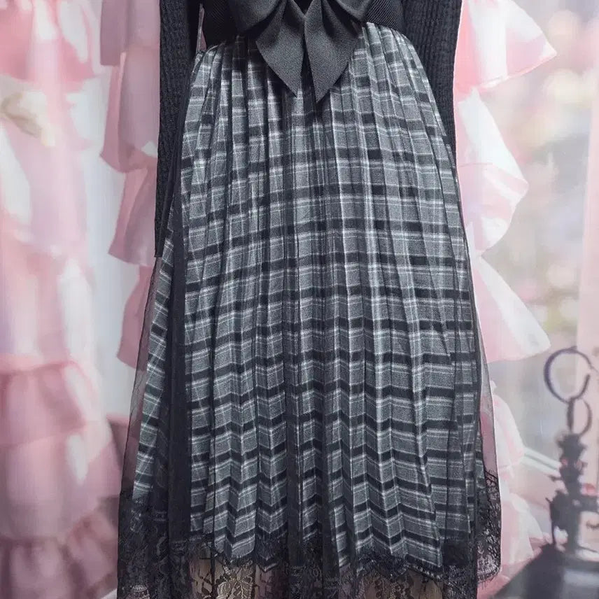[BUNJANG] Axispharm Chiffon Layered Two-Layer Skirt Dress / 엑시즈팜 쉬폰 레이어드 2중치마 원피스 (벨트 포함)
