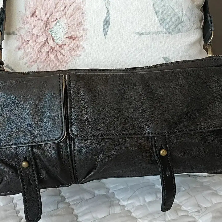 [BUNJANG] 4dea Works Black Leather Crossbody Bag / 포디어웍스 블랙 가죽 크로스백