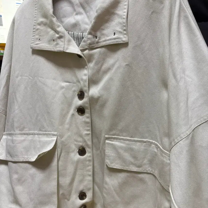 [BUNJANG] Ivory Pocket Jacket Outerwear / 아이보리 컬러 포켓 자켓 아우터