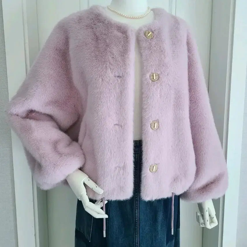 [BUNJANG] Mink Eco-Fur Round Jacket / 밍크 에코퍼 가오리핏 라운드 자켓