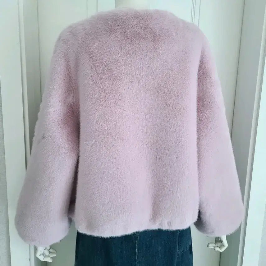 [BUNJANG] Mink Eco-Fur Round Jacket / 밍크 에코퍼 가오리핏 라운드 자켓
