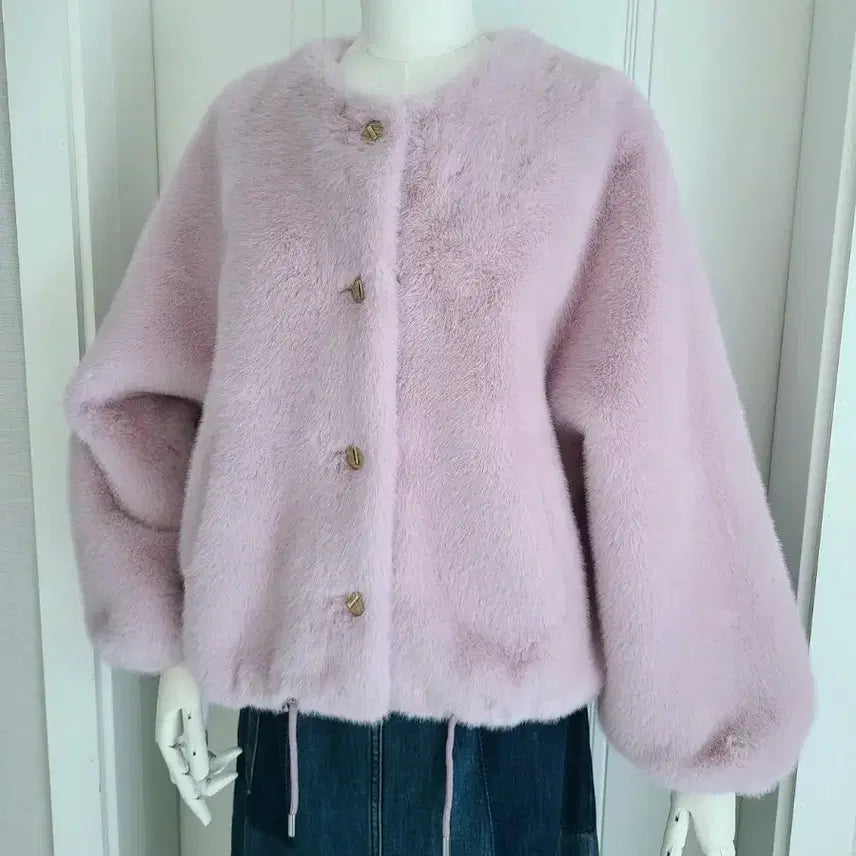 [BUNJANG] Mink Eco-Fur Round Jacket / 밍크 에코퍼 가오리핏 라운드 자켓