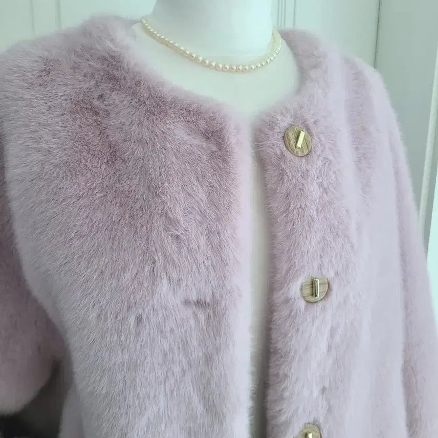[BUNJANG] Mink Eco-Fur Round Jacket / 밍크 에코퍼 가오리핏 라운드 자켓