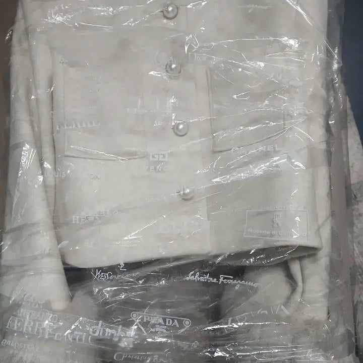 [BUNJANG] Tweed Jacket with Faux Fur Sleeves / 소매 퍼 트위드 자켓 (울50%)