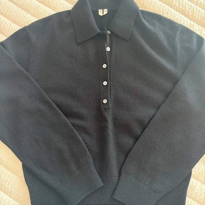 [BUNJANG] Arket Wool Polo Sweater Black / 아르켓 울 폴로 스웨터 블랙