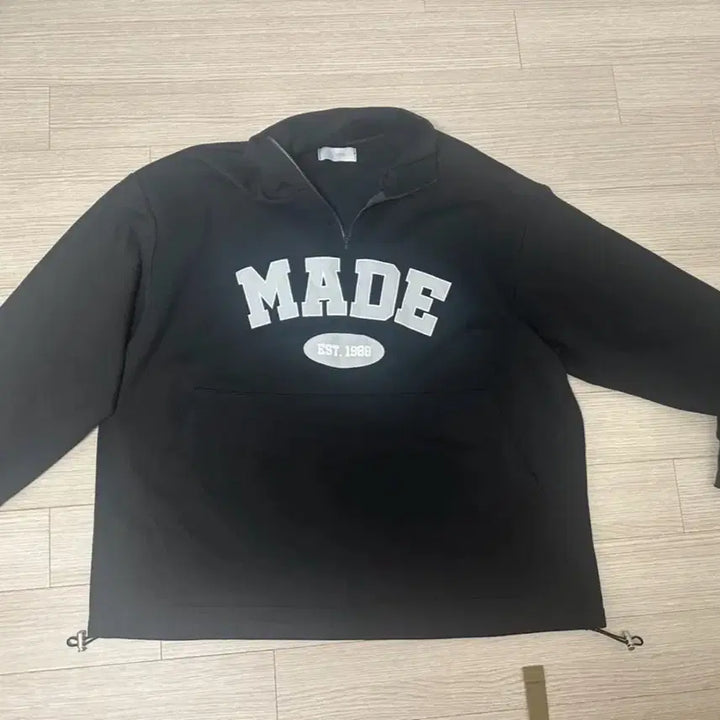 [BUNJANG] MADE Black Half-Zip Sweatshirt / 블랙 MADE 반집업 맨투맨 L사이즈