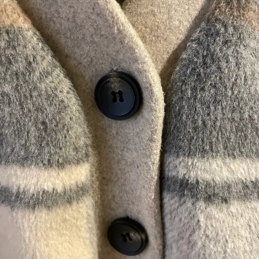 [BUNJANG] Check Pattern Wool Cardigan / 체크 패턴 모직 가디건
