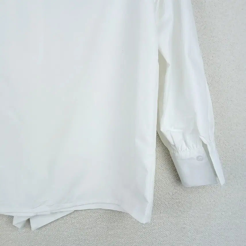 [BUNJANG] White Ribbon Blouse (Size 66-77) / 여성 화이트 리본 셔츠 블라우스(66~77)