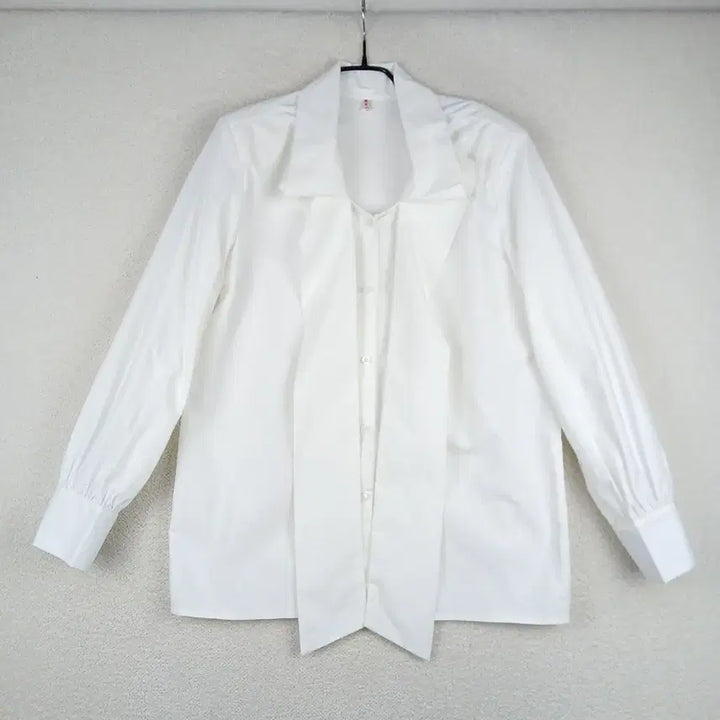 [BUNJANG] White Ribbon Blouse (Size 66-77) / 여성 화이트 리본 셔츠 블라우스(66~77)