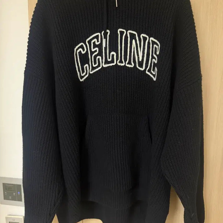 [BUNJANG] Celine Ribbed Wool Knit Hoodie Black L / 셀린느 리브드 울 니트 후드 블랙 L