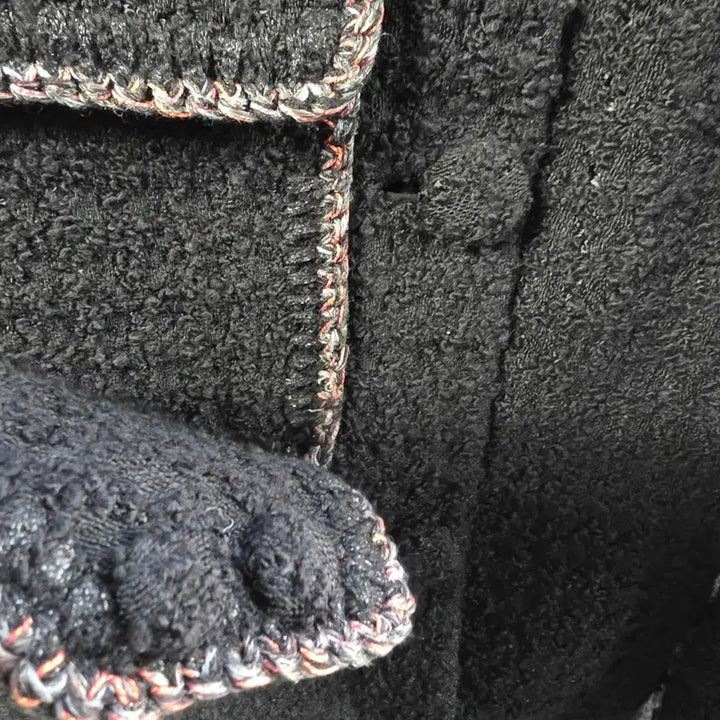 [BUNJANG] MINE Black Tweed Boucle Jacket / 한섬 MINE 마인 블랙 트위드 부클레 자켓