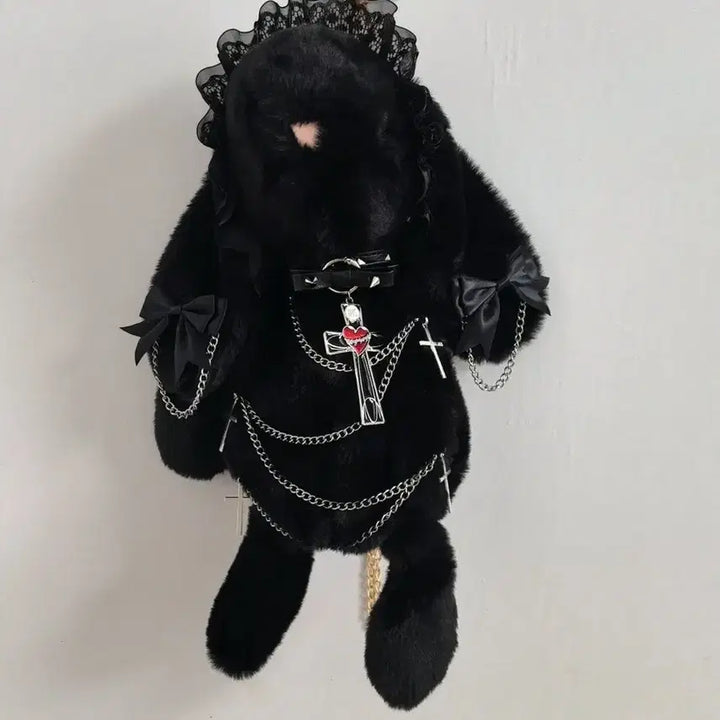 [BUNJANG] Lolita Black Rabbit Doll Shoulder Bag / 로리타 지뢰계 고딕 로리타 검은 토끼 인형 숄더백