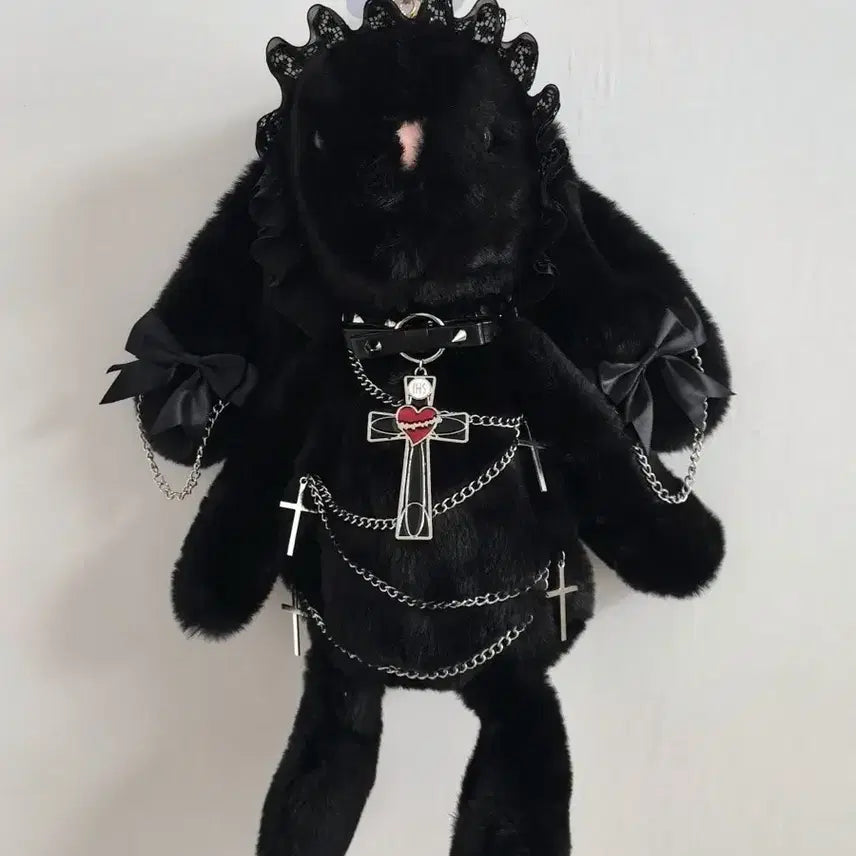 [BUNJANG] Lolita Black Rabbit Doll Shoulder Bag / 로리타 지뢰계 고딕 로리타 검은 토끼 인형 숄더백