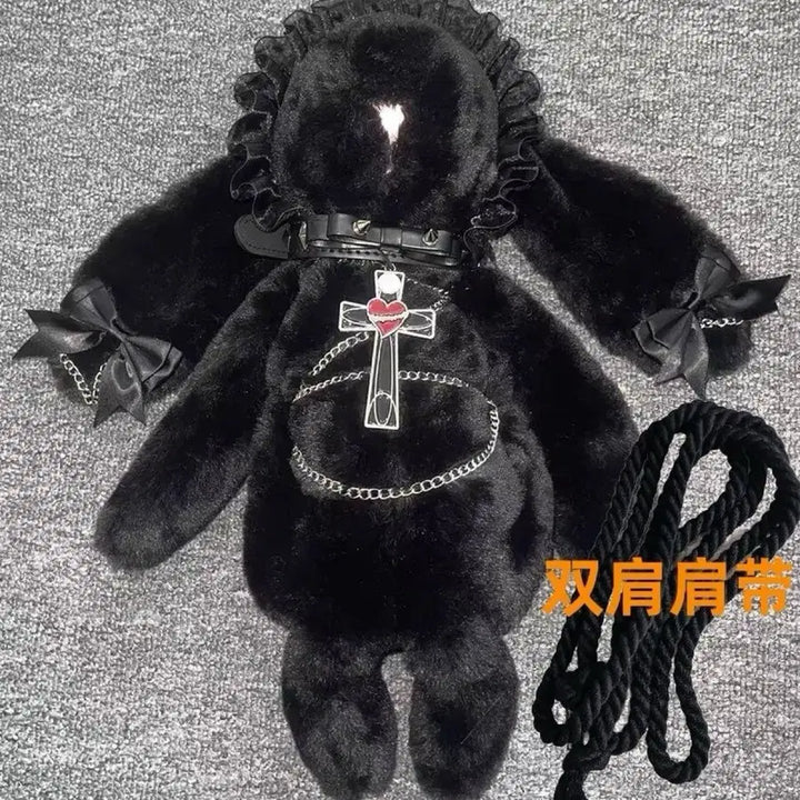 [BUNJANG] Lolita Black Rabbit Doll Shoulder Bag / 로리타 지뢰계 고딕 로리타 검은 토끼 인형 숄더백