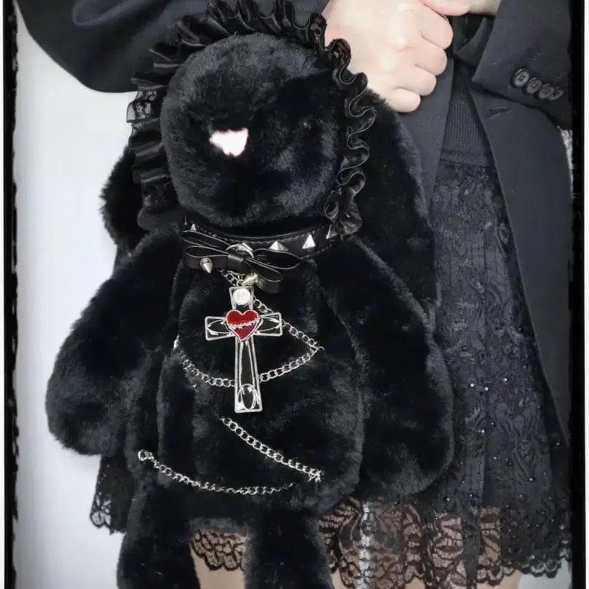 [BUNJANG] Lolita Black Rabbit Doll Shoulder Bag / 로리타 지뢰계 고딕 로리타 검은 토끼 인형 숄더백