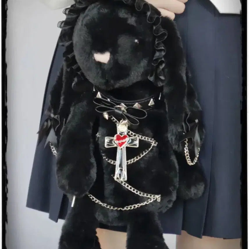 [BUNJANG] Lolita Black Rabbit Doll Shoulder Bag / 로리타 지뢰계 고딕 로리타 검은 토끼 인형 숄더백