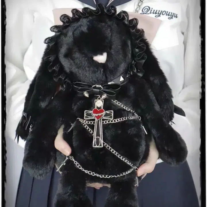 [BUNJANG] Lolita Black Rabbit Doll Shoulder Bag / 로리타 지뢰계 고딕 로리타 검은 토끼 인형 숄더백