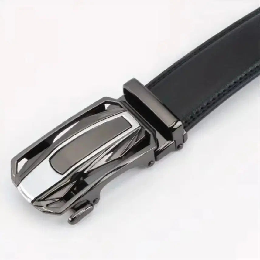 [BUNJANG] Automatic Buckle Leather Belt (Black) / 새제품 남성용 자동 버클 가죽 (블랙)