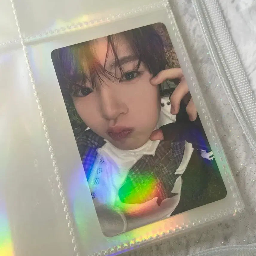 [BUNJANG] 6-Ring Binder with Glitter Sleeves / 6공 바인더 화이트+속지(글리터속지)