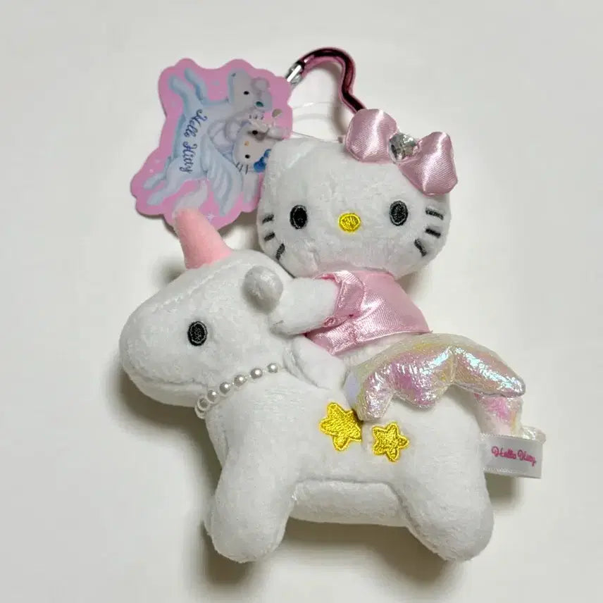 [BUNJANG] Hello Kitty Pink Unicorn Plush Keychain / 헬로키티 핑크 유니콘 인형 키링