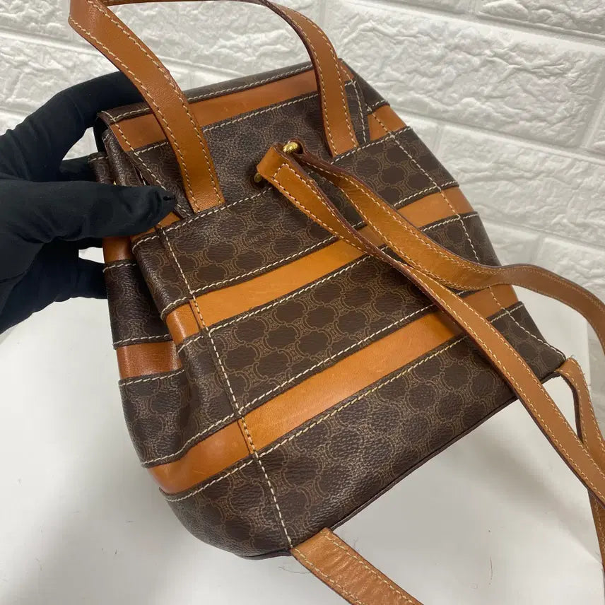 [BUNJANG] CELINE Macadam Mini Backpack / CELINE / 빈티지 셀린느 브라운 마카담 블라종 미니 백팩