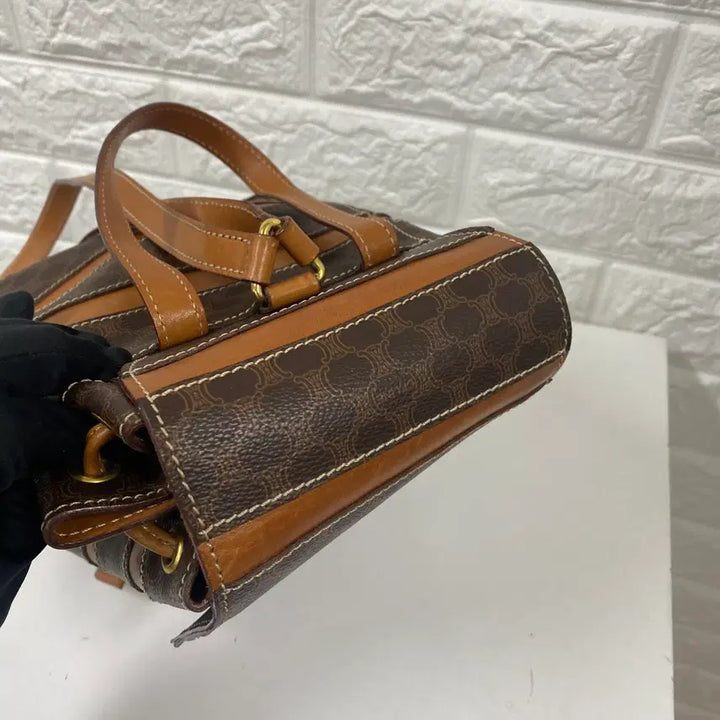 [BUNJANG] CELINE Macadam Mini Backpack / CELINE / 빈티지 셀린느 브라운 마카담 블라종 미니 백팩