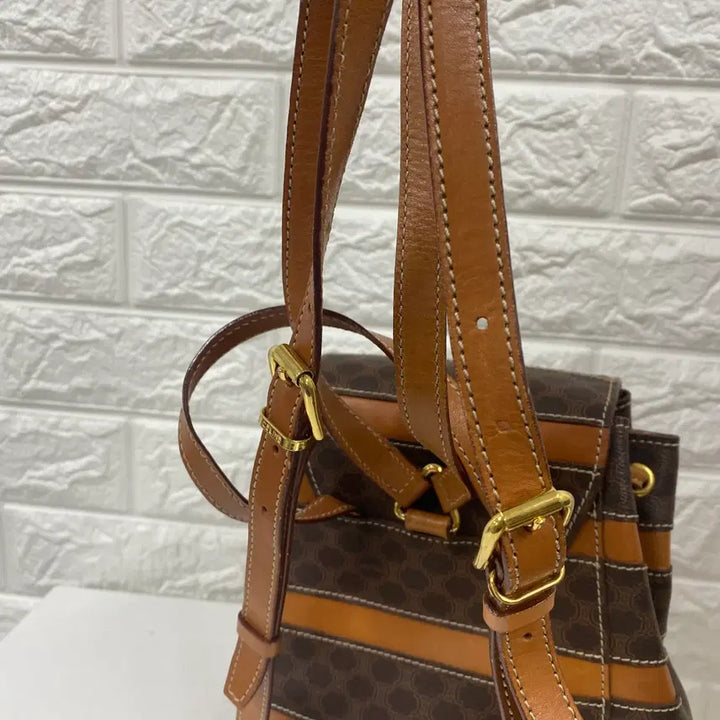 [BUNJANG] CELINE Macadam Mini Backpack / CELINE / 빈티지 셀린느 브라운 마카담 블라종 미니 백팩